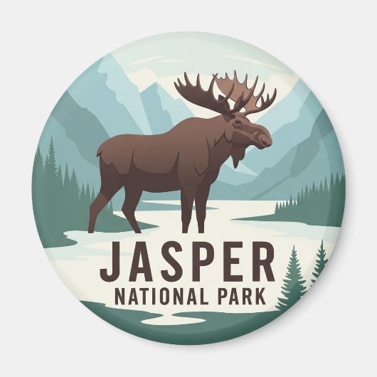 Aimant Moose in Jasper Parc national du Canada Voyage au (Devant)