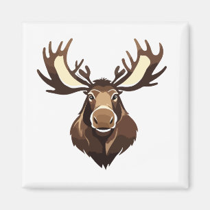 Aimant Moose Vector Art Animal Moderne Ville Urbaine Grap