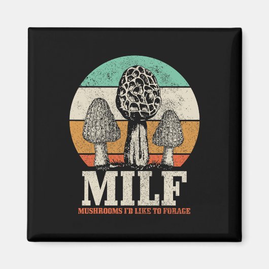 Aimant Morel Chasse aux champignons M.i.l.f. Champignons (Devant)