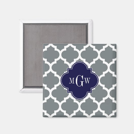 Aimant Moroccan Charcoal White #5 Navy 3 Monogram initial (Recto/Verso)