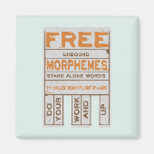 Aimant Morphèmes libres humoristique structurée littérati (Devant)