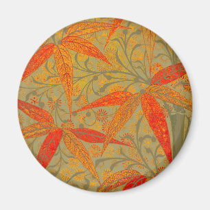 Aimant Morris & Co. motif Bamboo Godwin orange et sauge