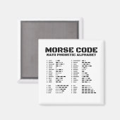 Aimant Morse Code Alphabet phonétique OTAN (Recto/Verso)