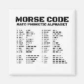Aimant Morse Code Alphabet phonétique OTAN (Devant)
