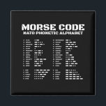 Aimant Morse Code et conception éducative OTAN<br><div class="desc">Compositions cryptées présentées dans le code Morse et l'alphabet phonétique de l'OTAN, apportant l'harmonie au monde graphique des sons. Un projet qui célèbre l'harmonie et la coordination. Une magnifique mosaïque de lettres, de chiffres 0 à 9, et de symboles de code Morse crée un motif unique sur ce produit, séduisant...</div>