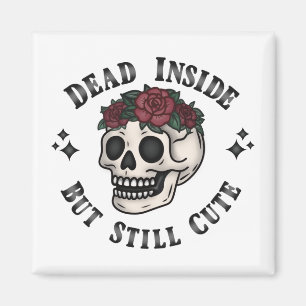 Aimant Mort À L'Intérieur Mais Encore Mignonne Goth Crâne