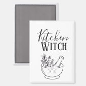 Aimant Mortier et Pilon Botanique Cuisine de Sorcière (Recto/Verso)