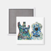 Aimant Mosaic Guitare Collection Boho Chic (Recto/Verso)