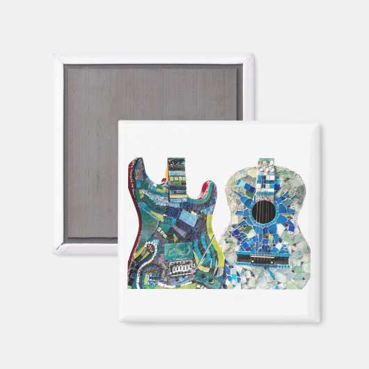 Aimant Mosaic Guitare Collection Boho Chic (Recto/Verso)