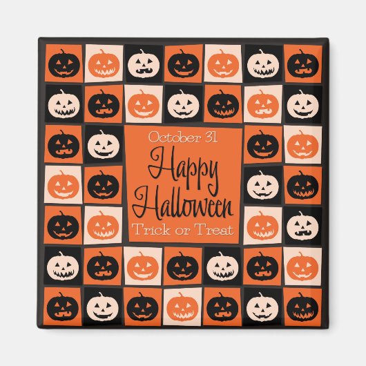 Aimant Mosaïque citrouille d'Halloween (Devant)