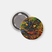 Aimant Mosaïque colorée Chat Art Prin (Recto/Verso)