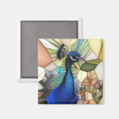 Aimant Mosaïque colorée Peacock (Recto/Verso)