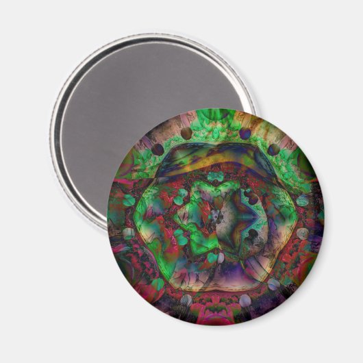 Aimant Mosaïque colorée, vert pourpre (Recto/Verso)