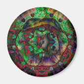 Aimant Mosaïque colorée, vert pourpre (Devant)