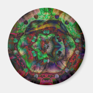 Aimant Mosaïque colorée, vert pourpre