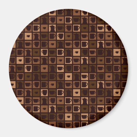 Aimant Mosaïque de café funky (Devant)