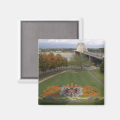 Aimant Mosaïque de fleurs, Nimègue (Recto/Verso)