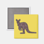 Aimant Mosaïque de kangourou (Recto/Verso)