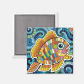 Aimant mosaïque de poisson (Recto/Verso)