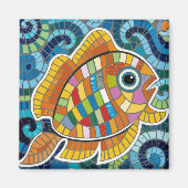 Aimant mosaïque de poisson (Devant)