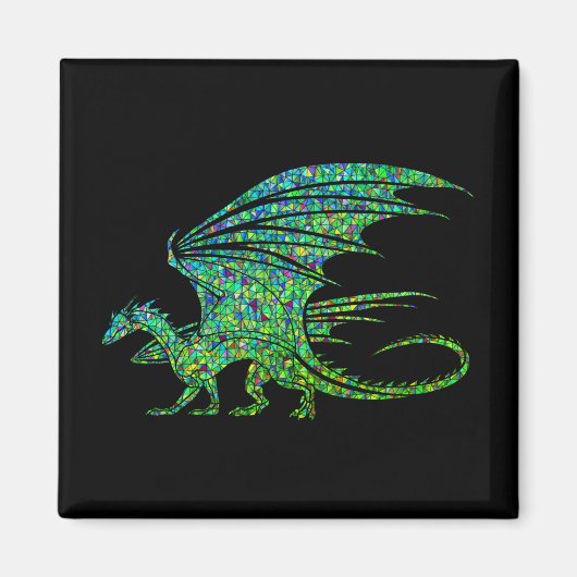Aimant Mosaïque Extraordinaire de dragon vert (Devant)