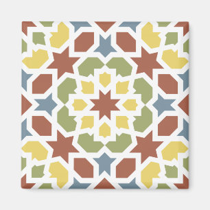 Aimant Mosaïque géométrique d'arabesques du Maroc