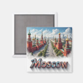 Aimant 🧲 Moscou Russie Aventure Mémoire 🇷🇺 (Recto/Verso)