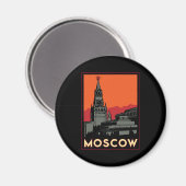 Aimant moscou russie kremlin art déco voyage rétro (Recto/Verso)