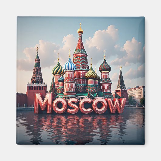 Aimant 🧲 Moscou Russie Mémoire de Vacances 🇷🇺 (Devant)