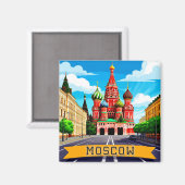 Aimant 🧲 Moscou Russie Mémoire de Ville (Recto/Verso)