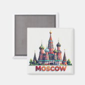 Aimant 🧲 Moscou Russie Séjour Rappel 🇷🇺 (Recto/Verso)
