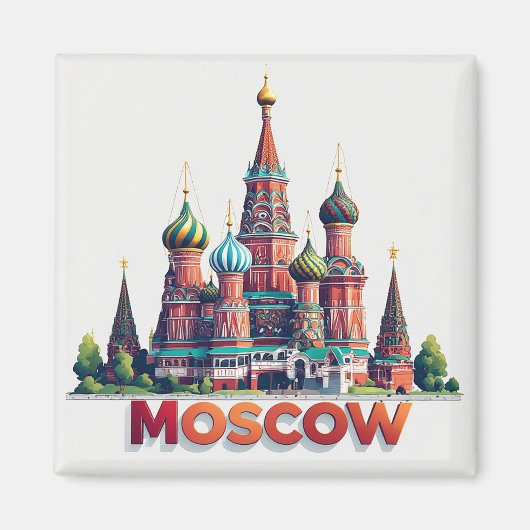 Aimant 🧲 Moscou Russie Séjour Rappel 🇷🇺 (Devant)