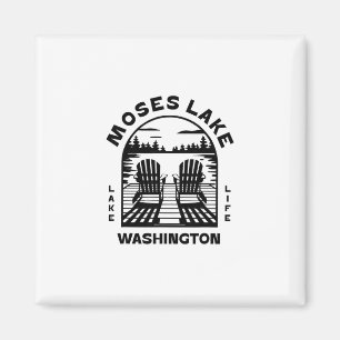 Aimant Moses Lake Washington Extérieur Vintage 1