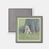 Aimant Moss Modèle photo personnalisé vert et blanc (Recto/Verso)