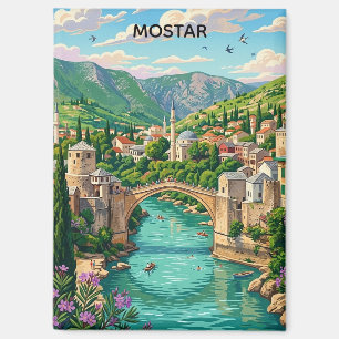 Aimant Mostar vintage Bosnie Vieux Pont Stari Balkans