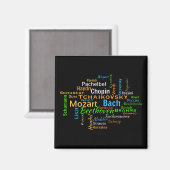 Aimant Mot Cloud des compositeurs classiques (Recto/Verso)