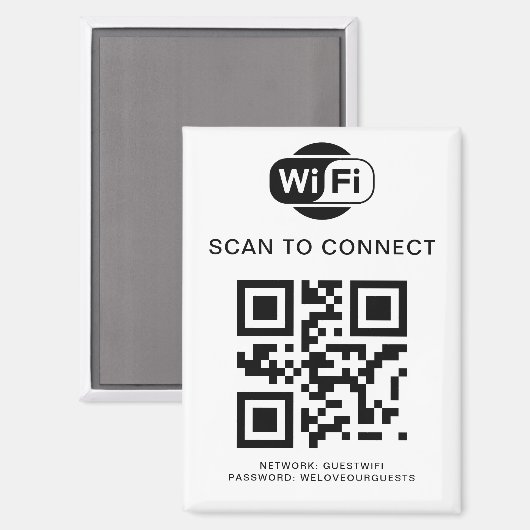 Aimant Mot de passe Wifi | Analyse du code QR pour se con (Recto/Verso)