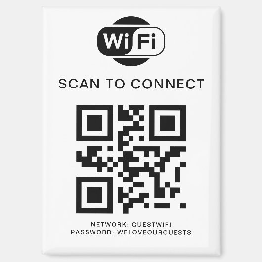 Aimant Mot de passe Wifi | Analyse du code QR pour se con (Recto)