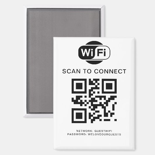 Aimant Mot de passe Wifi | Analyse du code QR pour se con (Recto/Verso)