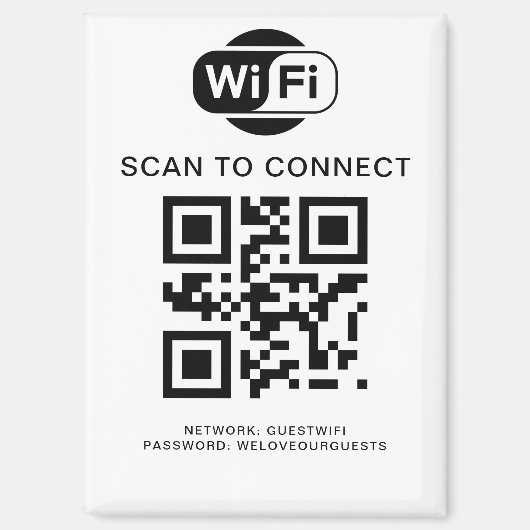 Aimant Mot de passe Wifi | Analyse du code QR pour se con (Recto)