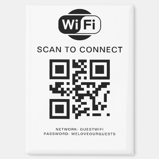Aimant Mot de passe Wifi | Analyse du code QR pour se con (Recto)