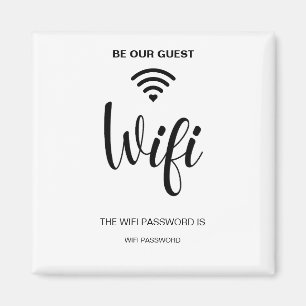 Aimant Mot de passe Wifi Simple Minimaliste Blanc