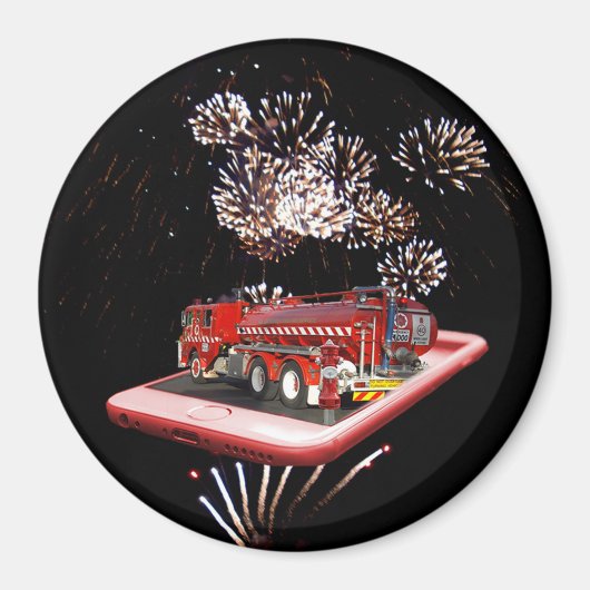 Aimant Moteur D'Incendie Avec Pompiers, (Devant)