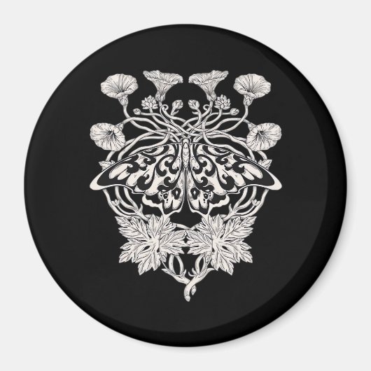 Aimant Moth Talisman - Whimsigoth sérigraphie Style Drawi (Devant)