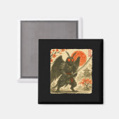 Aimant Mothman Samurai Japanese Warrior Costume Sumi-e Ar (Recto/Verso)