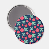 Aimant motif_7_camellia et oiseau_1 (Recto/Verso)