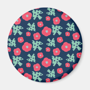 Aimant motif_7_camellia et oiseau_1