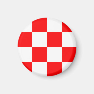 Aimant Motif à carreaux à damier rouge et blanc