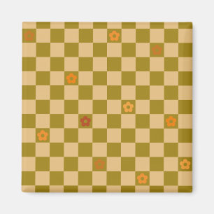 Aimant Motif à carreaux de fleurs - N° 02