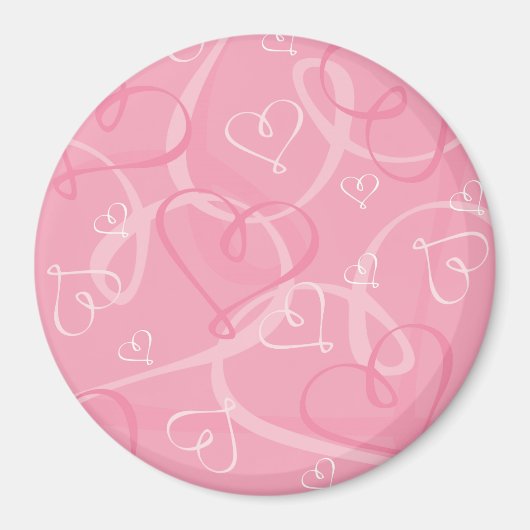 Aimant Motif à coeur rose (Devant)